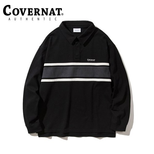 【已售完】 [COVERNAT] 橫條紋橄欖球衫 黑