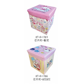 大賀屋 正版 hello kitty 可摺疊收納箱 收納箱 收納包 收納籃 收納盒 玩具箱 雙子星 T00070105
