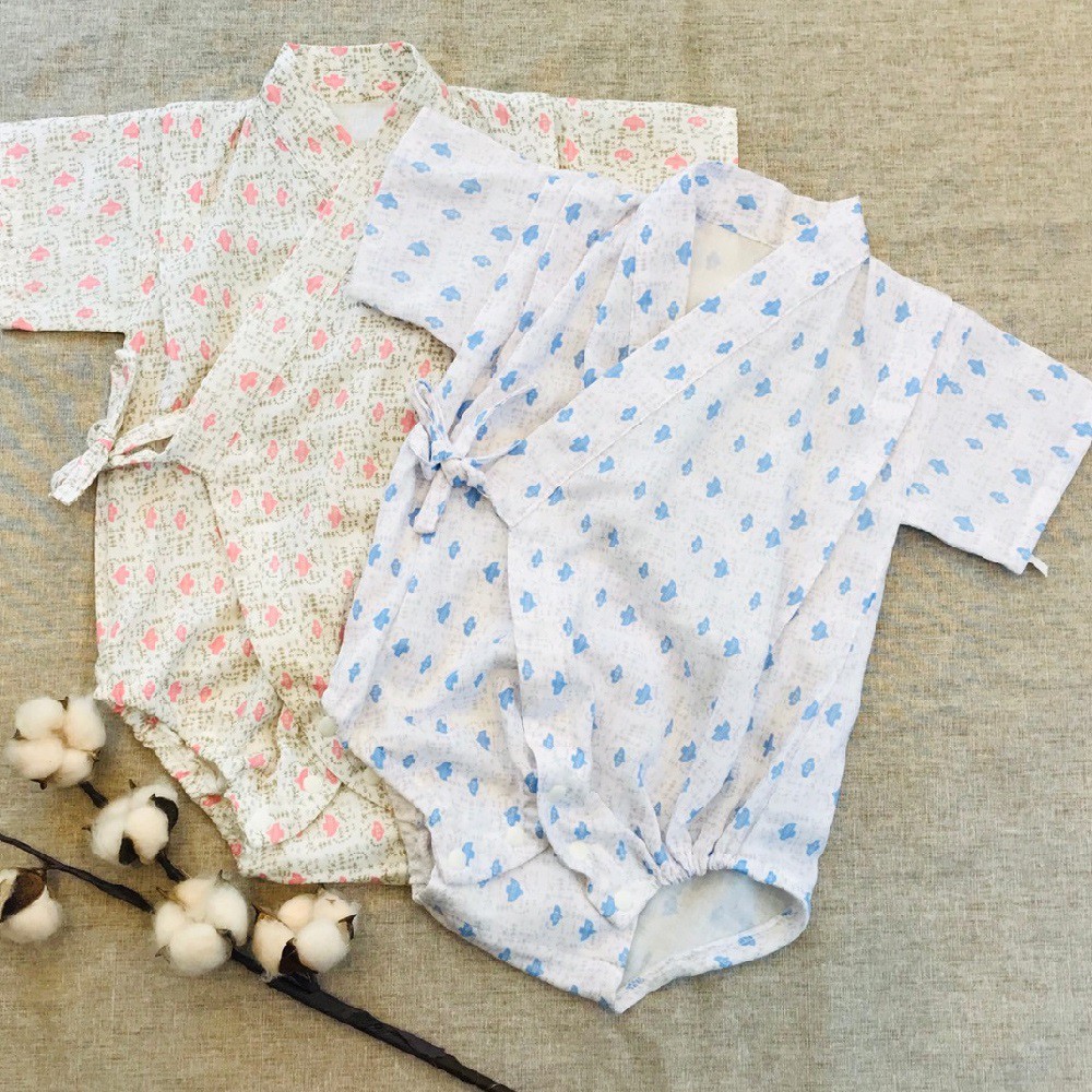 (喜福HiBOU)台灣製造和歌山日式甚平包屁衣(60-80公分)｜嬰兒用品