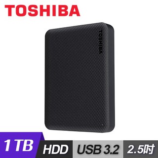 Toshiba東芝Canvio Advance V10 2.5吋USB3.2 外接式硬碟1TB-黑 現貨 廠商直送