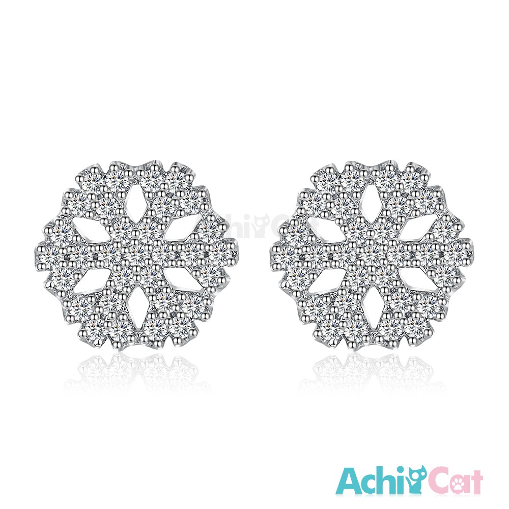 AchiCat．925純銀耳環．白雪結晶．雪花耳環．一對價格．聖誕禮物．GS6106