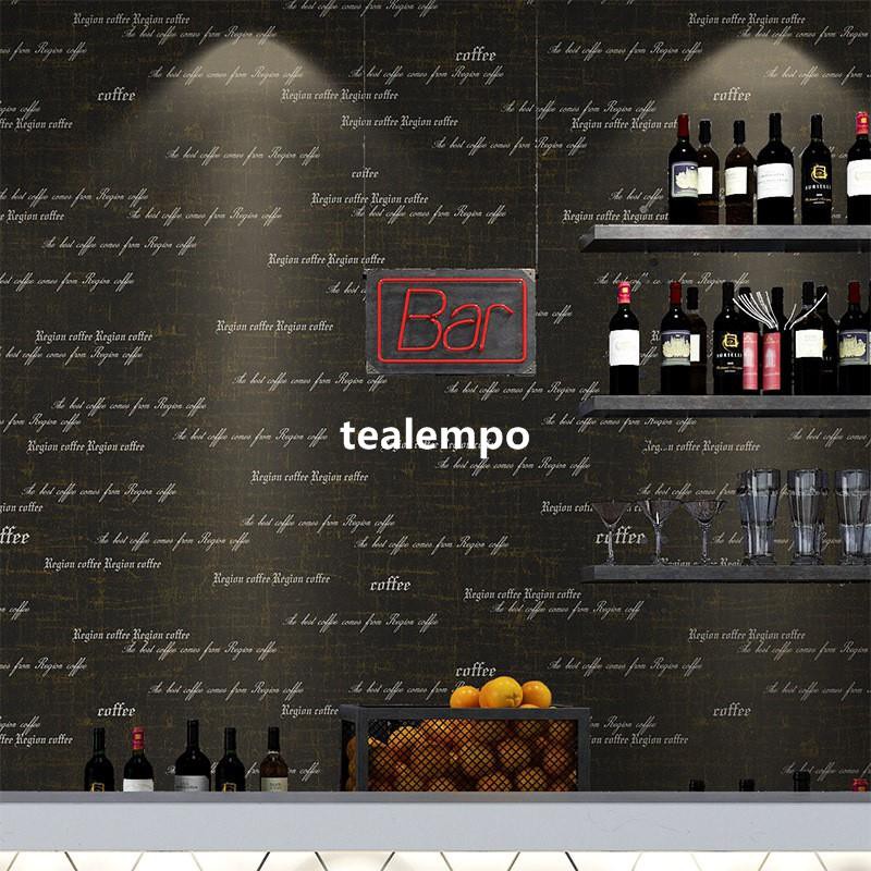 Tealempo 3d立體復古墻紙懷舊英文字母理發店餐廳酒吧服裝店ktv背景墻壁紙壁纸墙纸壁贴墙贴居家翻新 蝦皮購物