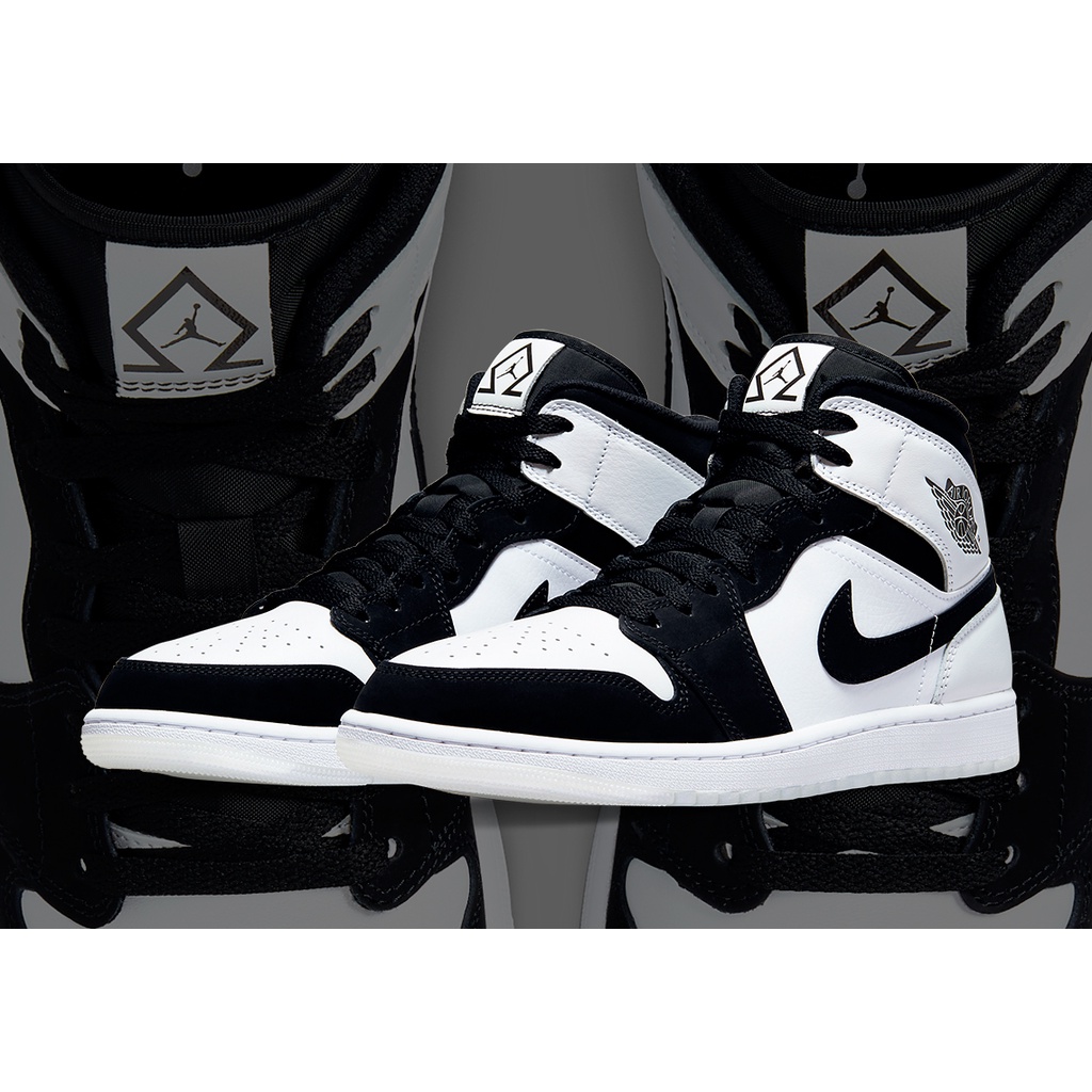 柯拔 Air Jordan 1 Mid White Black Diamond DH6933-100 AJ1 籃球鞋