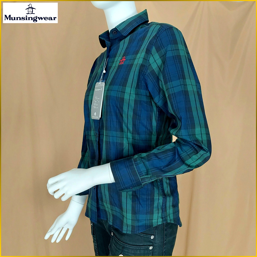 Munsingwear 英倫風格紋長袖襯衫新品女m號munsingwear 企鵝牌長袖格紋襯衫a2f97m 蝦皮購物