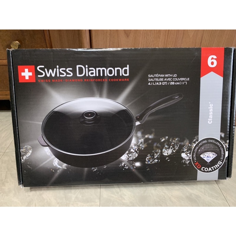 瑞士鑽石鍋Swiss Diamond圓深煎鍋28公分（含蓋）