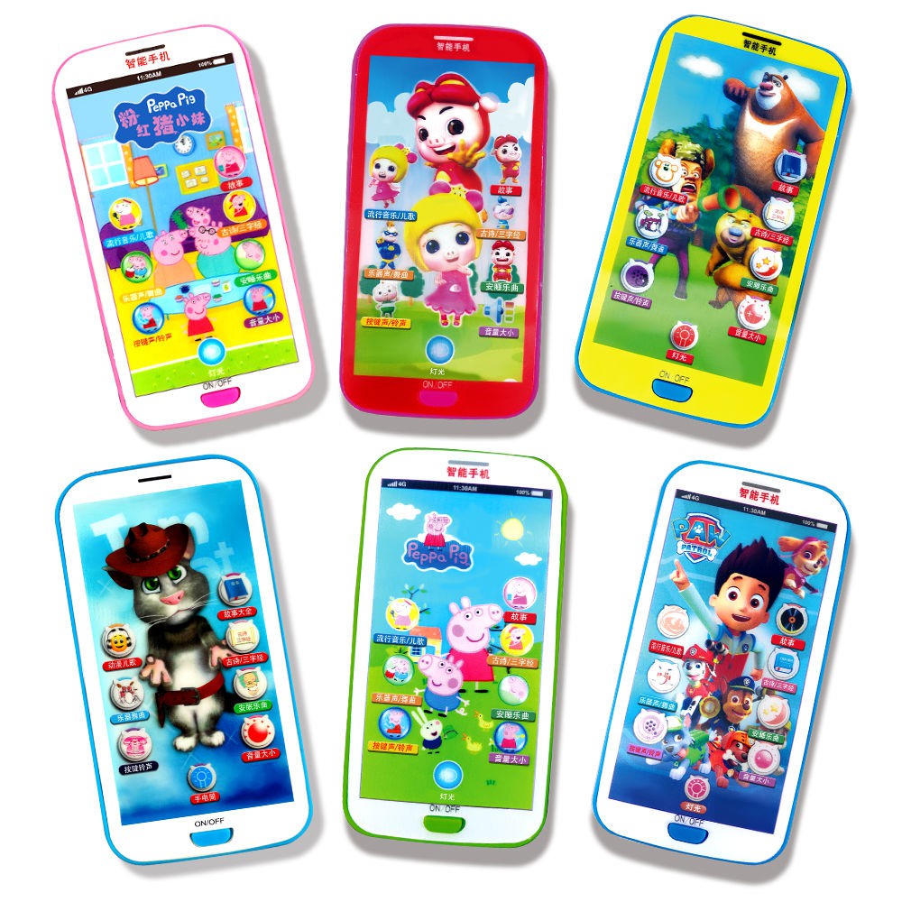 【寶寶仿真手機】【現貨】兒童玩具手機寶寶故事機仿真觸屏玩具手機電話小豬佩奇汪汪隊手機