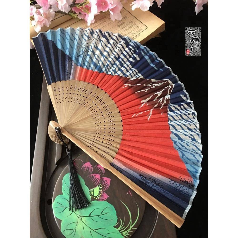 限時熱賣 江戶日式日本和服扇和風富士山海浪工藝扇女式折扇子禮品扇舞蹈扇 蝦皮購物