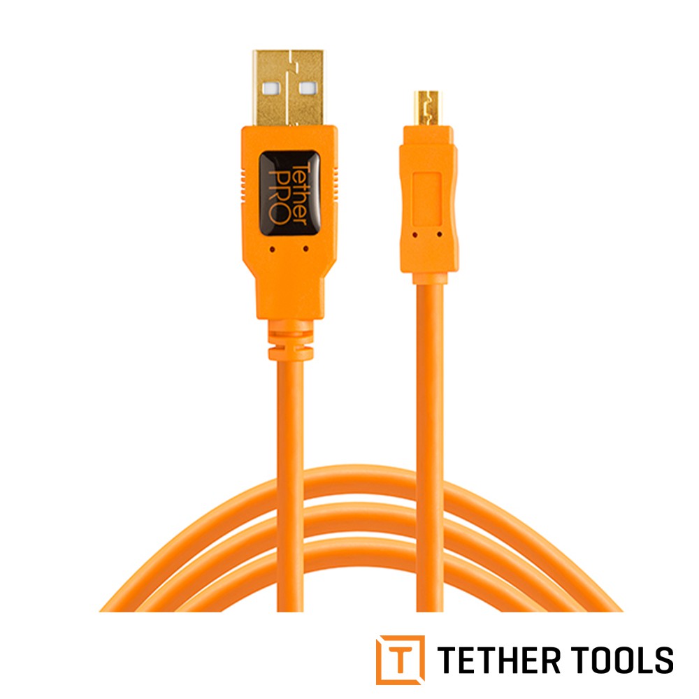 Tether Tools CU8015-ORG USB2.0 轉 Mini B 8Pin 拍攝線 傳輸線 4.6M