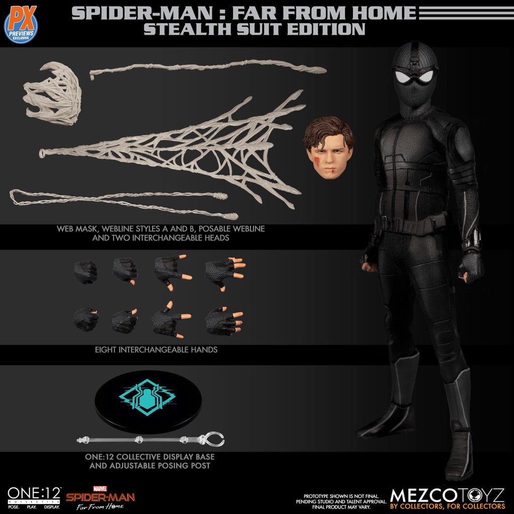 Bm Mezco Spider Man Stealth Suit 蜘蛛人離家日潛行裝夜猴 蝦皮購物