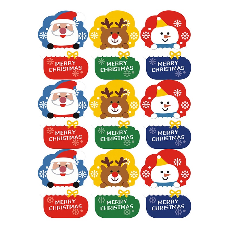 【娜恩小舖】聖誕節 雪花聖誕襪 造型貼紙(9枚入) 封口貼(QA302)