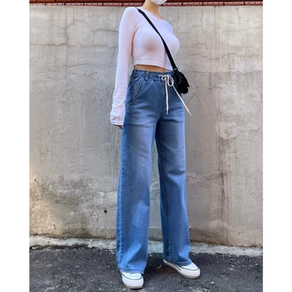韓國代購 Howluk牛仔褲 夏季涼感牛仔褲 彈性面料/腰頭 布料舒適柔軟 寬直筒褲 tutti.moda韓貨小舖