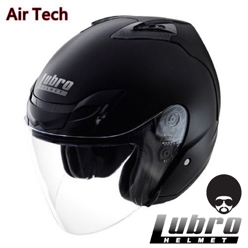 Lubro Air Tech 【🎁贈電鍍片🎁】消光黑 前後通風流線導流氣孔 雙D扣 3/4罩 安全帽