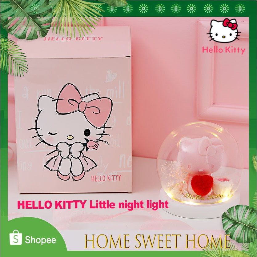 凱蒂貓Hello Kitty發光永生花星星燈小夜燈 【正版授權】 節日生日聖誕節小禮物