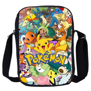 [現貨] Pokemon斜背包Pikachu學校學生兒童斜背包斜背包卡通男孩動漫斜背包