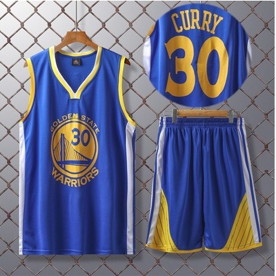 原創直銷 兒童球衣 籃球衣運動服 兒童籃球服 庫里球衣 勇士隊30號CURRY籃球服 親子套裝籃球運動套裝 藍色
