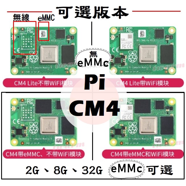 （預購）樹莓派 CM4 標準版（1GB RAM內存系列）Raspberry Pi Compute module 4
