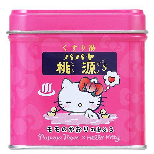 現貨日本限定桃源papaya Togen Hello Kitty 泡湯粉入浴劑冬天水蜜桃鐵盒溫泉泡湯 蝦皮購物