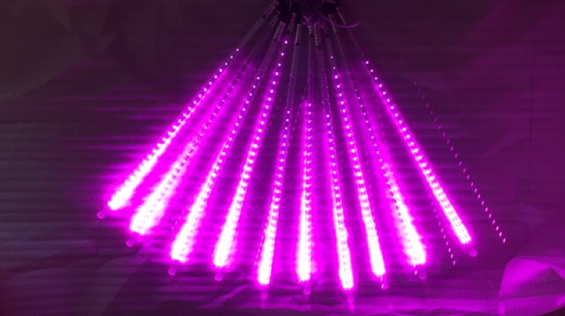 防水流星燈管 浪漫粉紫光LED燈條 流星雨 跑馬燈下雨燈 燈串10支/組