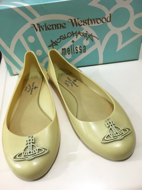 Vivienne Westwood x Melissa 鵝黃色 雨鞋 娃娃鞋 平底鞋