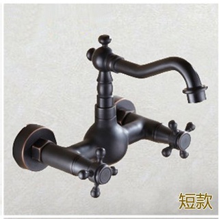 電鍍非烤漆 黑色 工業風 全銅 復古 水龍頭 冷熱 入牆 流理臺 浴缸 廚房 流理臺 雙開 冷熱分離控制 現貨 廚房