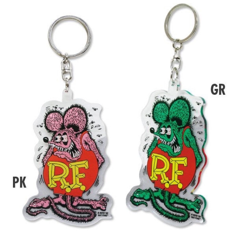 【MOONEYES】 RAT FINK RF 老鼠芬克 芬克鼠 透明板料印刷鑰匙圈 共兩色可選擇