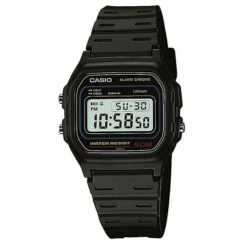 【CASIO】簡約流線運動電子錶(W-59-1)正版宏崑公司貨