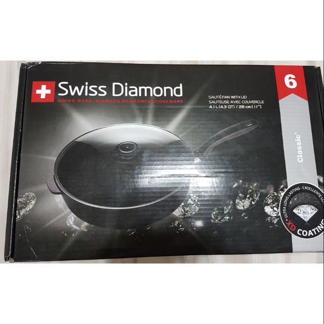 《現貨限量》瑞士原裝28cm頂級鑽石煎鍋 Swiss Diamond (高雄楠梓可面交)