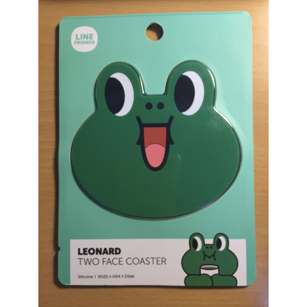 Line Friends Leonard雷納德青蛙雙面表情圖案杯墊 蝦皮購物