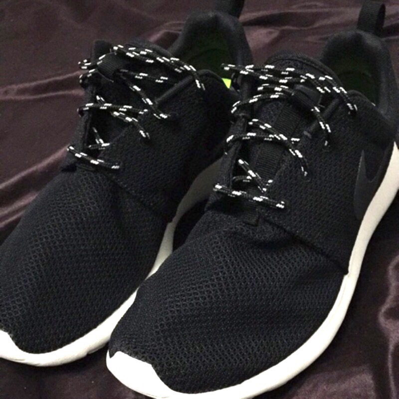 【 Roshe run 圓形鞋帶 黑白色 】  黑白色 經典款 ☆精品鞋帶達人館☆