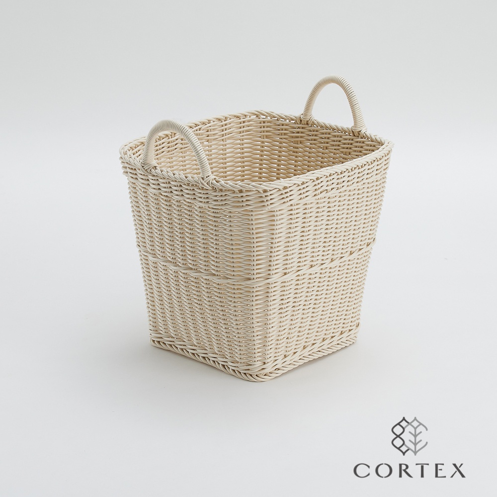 CORTEX 編織籃 仿藤籃 洗衣籃 方型W38 米白色
