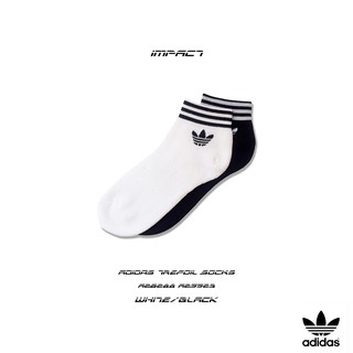 Adidas Trefoil Socks 黑白 運動 中筒襪 三葉草 三雙一組 AZ6288 AZ5523 IMPACT