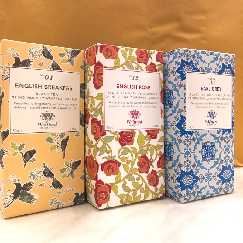 新包裝《Whittard》英國百年茶葉 (經典伯爵茶/英式玫瑰茶/英式早餐茶)