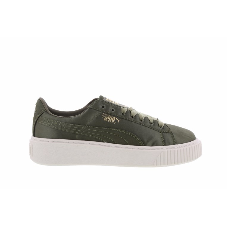 【小八】Puma Basket Platform W Burnt Olive 深綠 365719-03