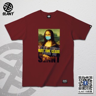 SLANT Mona Lisa 蒙娜麗莎 戴口罩 防疫保持距離 口罩T恤 COVID-19新冠狀病毒 搞笑T恤 創意T恤