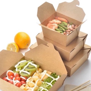 牛皮紙餐盒一次性外送打包盒 各種尺寸大小 炒飯 沙拉 炸雞 麵包 野餐 點心 沙拉 蛋糕 便當 野餐盒子