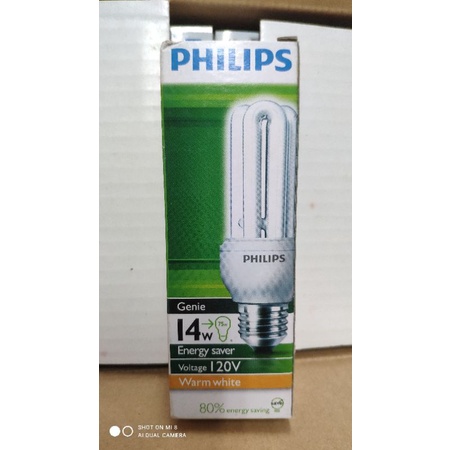飛利浦 PHILPS 螺旋燈泡  3U 14W 黃光E27 110V