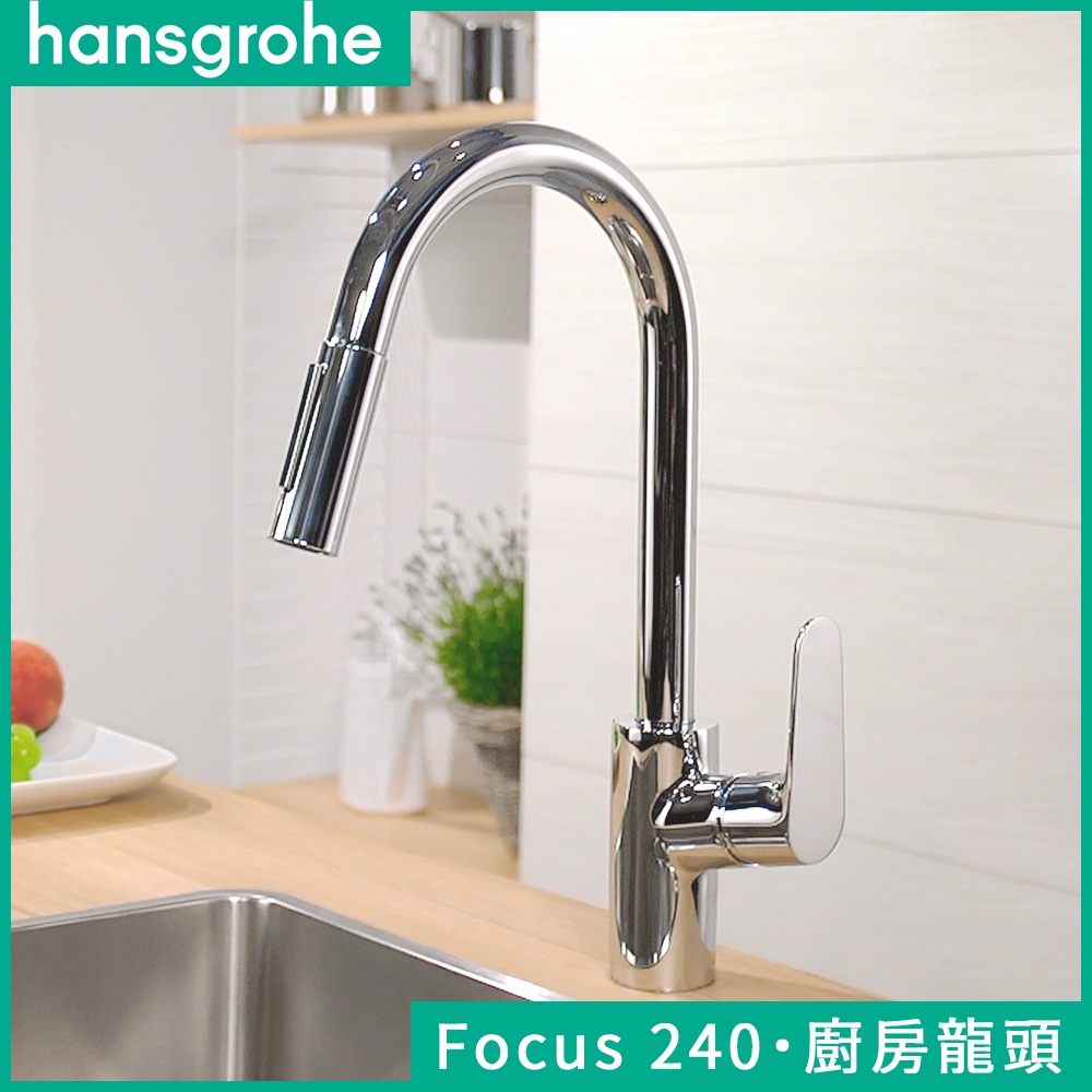 🔥德國 Hansgrohe 漢斯格雅 Focus M41 伸縮廚房龍頭 伸縮龍頭 兩段 廚房龍頭 31815 73880