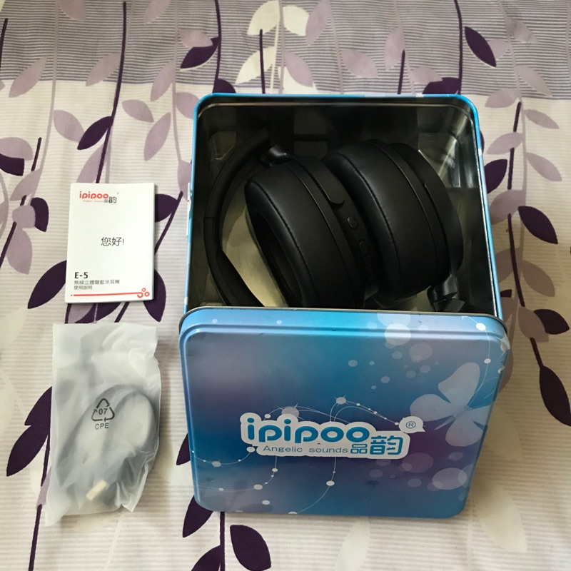 品韵ipipooE-5 無線立體聲藍牙耳機🎧黑色 如圖實拍