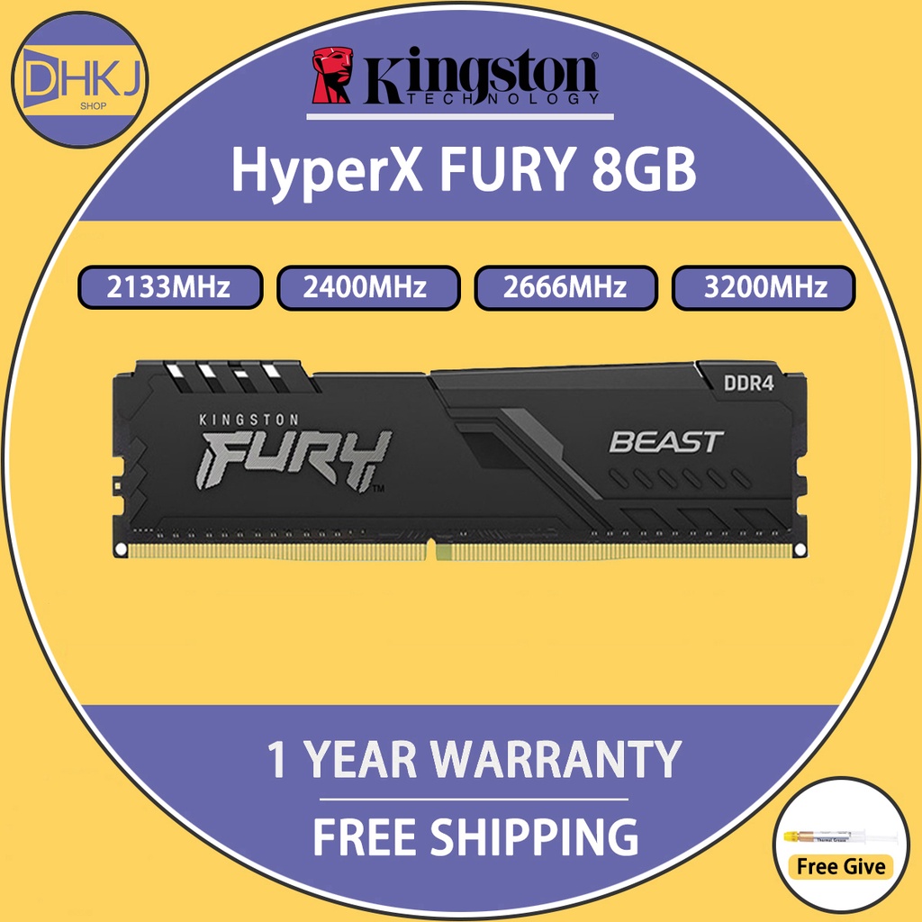 金士頓 HyperX FURY DDR4 8GB 2133MHz 2400MHz 2666MHz 3200MHz 8GB