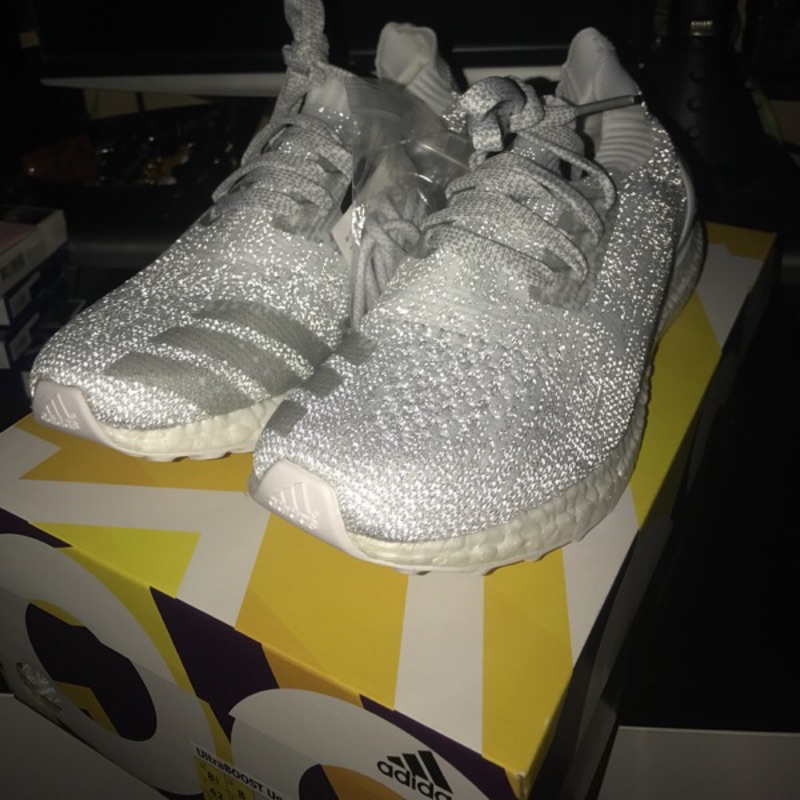 Adidas ultraboost uncaged LTD bb4075 3m 反光 襪套 全白