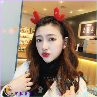 聖誕節網紅款 聖誕毛鹿角髮箍 韓國可愛少女 賣萌髮飾 頭箍 甜美 簡約百搭 跨年斗同款