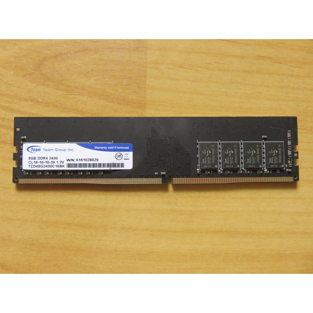 D.桌上型電腦記憶體-十銓 Team TED48G2400C16BK 8GB DDR4-2400 直購價450