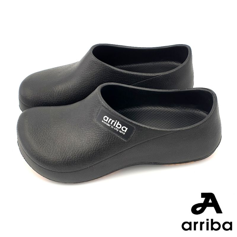【MEI LAN】ARRIBA (男/女) 極輕量 防水 廚師鞋 工作鞋 懶人鞋 止滑 耐磨  61829 黑 另有白色