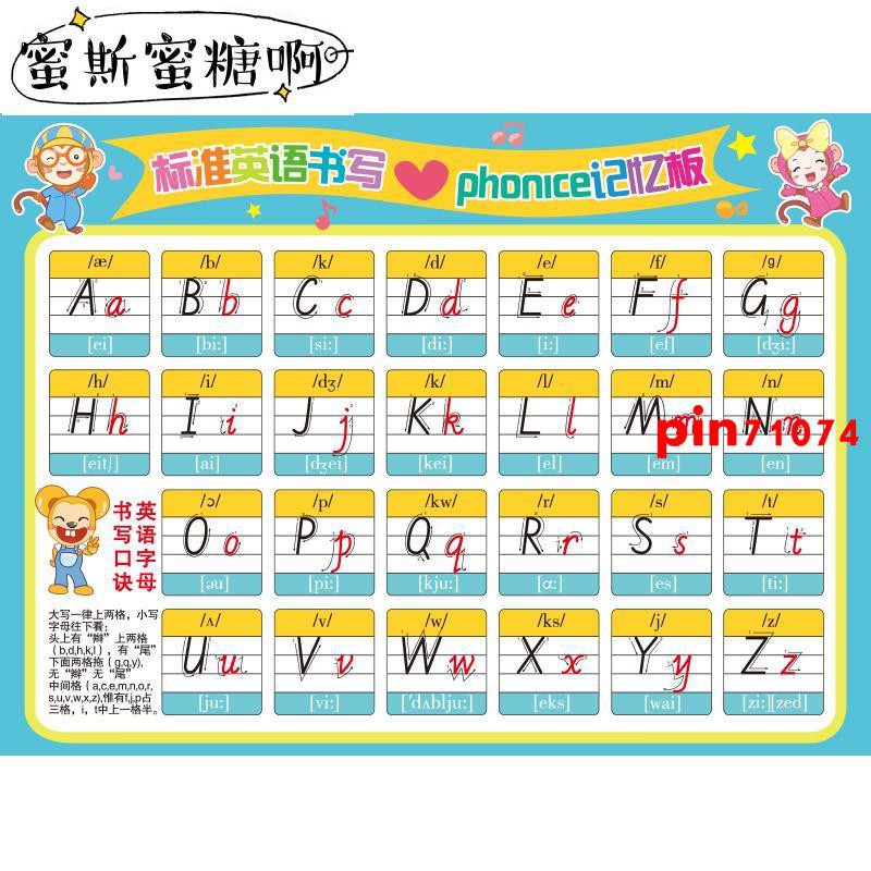 英文小學漢語拼音字母表墻貼裝飾貼紙英語語法貼畫一年級教室圖表 蝦皮購物