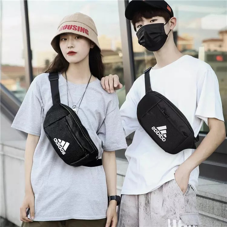 ADIDAS WAIST BAG 大logo 三斜線 LOGO 腰包 ED6876 側背包 斜背 隨身包 男女生