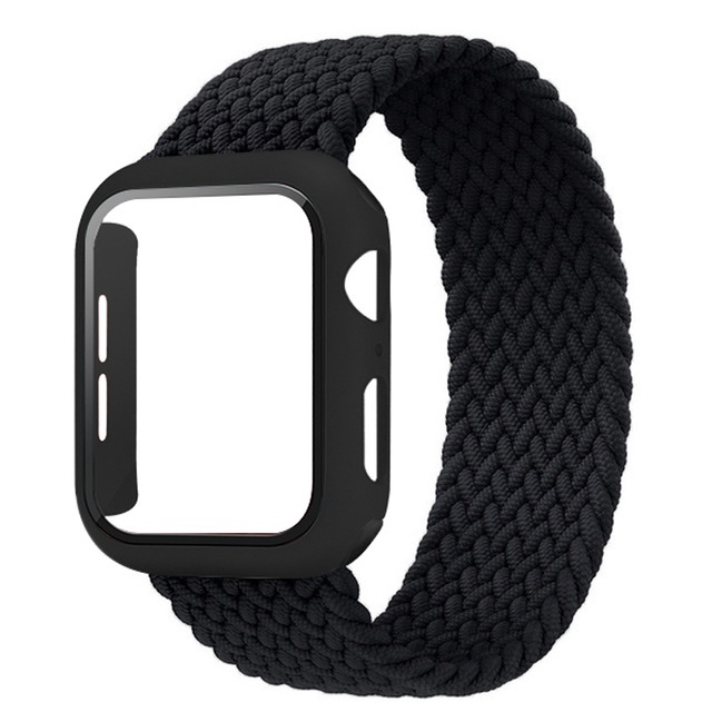 原裝一體式保護殼+編織尼龍錶帶適用 Apple Watch SE 6 5 4 3 2 1 38 40mm 42 44mm