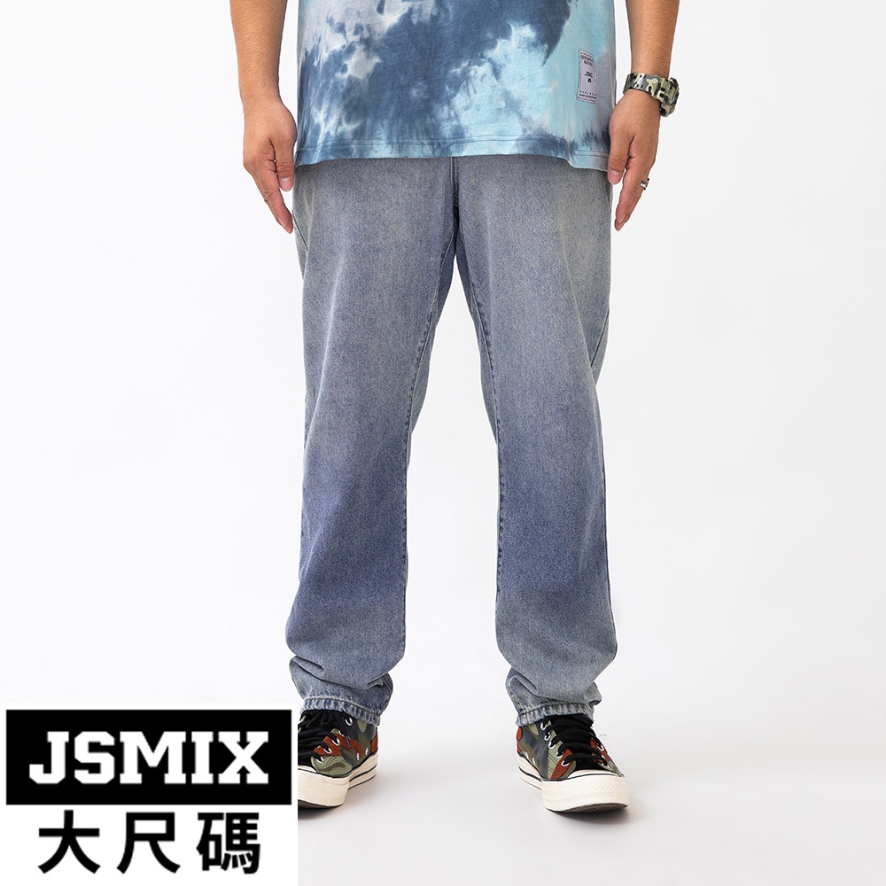JSMIX大尺碼服飾-大尺碼彈力透氣水洗牛仔褲【22JN6690】