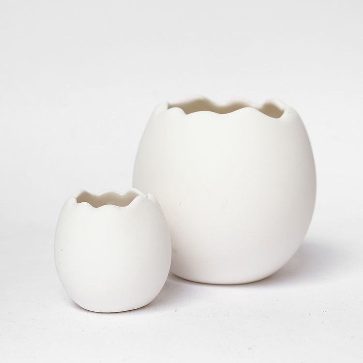 Egg planter 環保陶瓷 蛋盆器 (蛋造型/陶瓷可上色/盆器/收納小物/雞蛋造型)