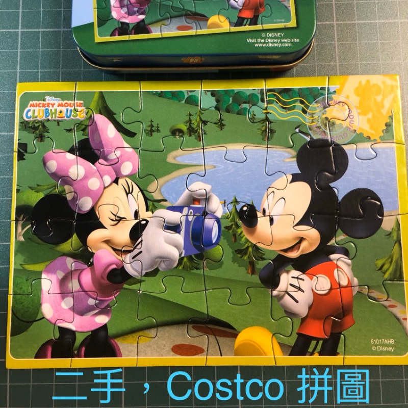 Costco PUZZLES卡通拼圖，二手米奇米妮24片拼圖