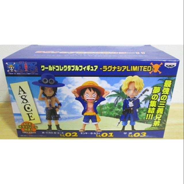 動漫無敵日版海賊王名古屋樂園會場限定藍衣wcf Asl 熱血兄弟之絆展會場限定三兄弟魯夫艾斯薩波 蝦皮購物